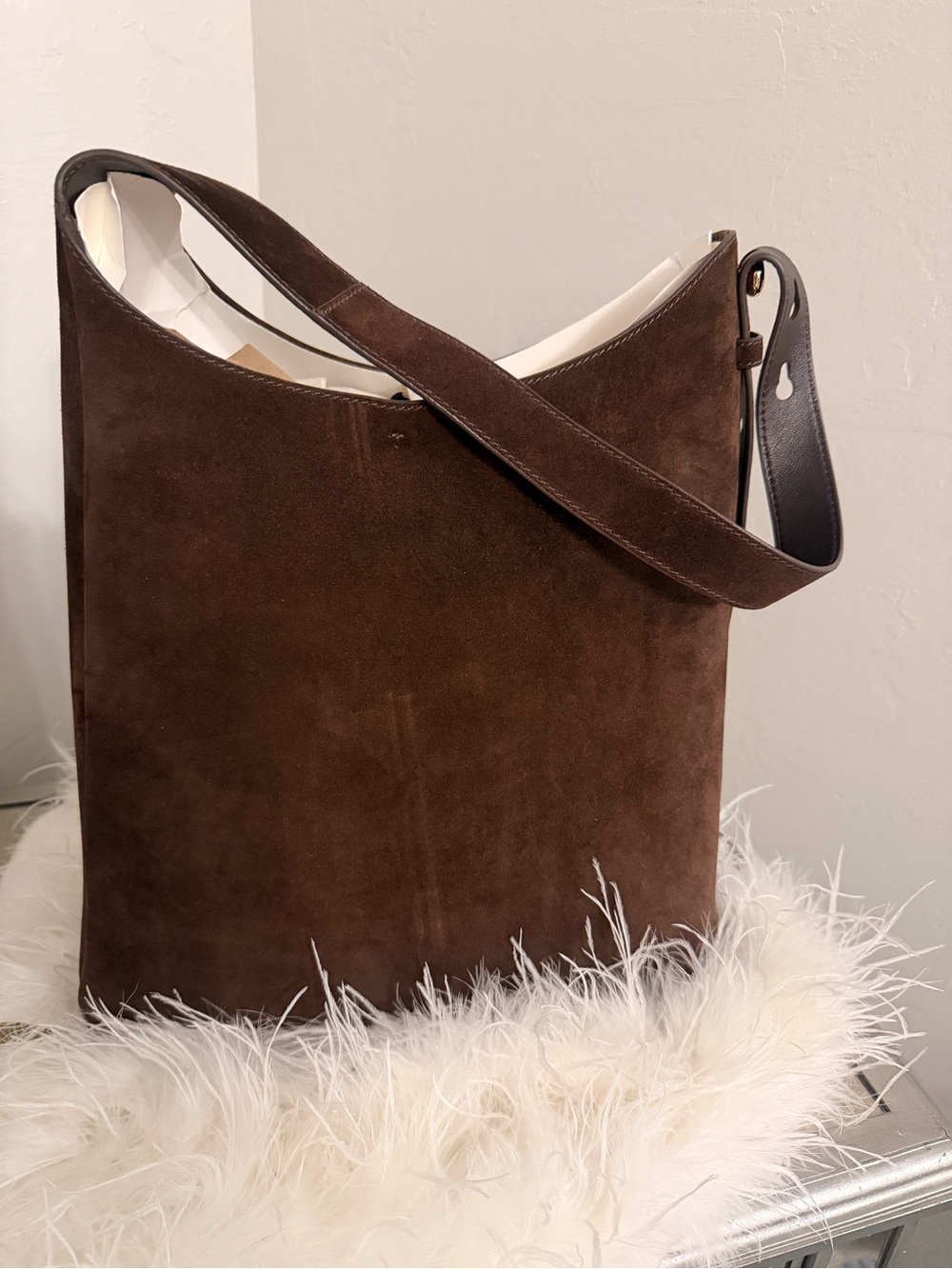 Tory Burch Suede Hobo bag in Dark Cocoa